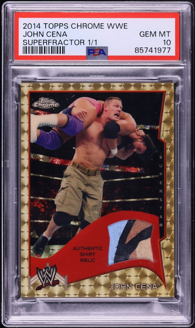 2014 Topps Chrome WWE Superstar Superfractor John Cena PATCH 1/1 PSA 10 GEM MINT