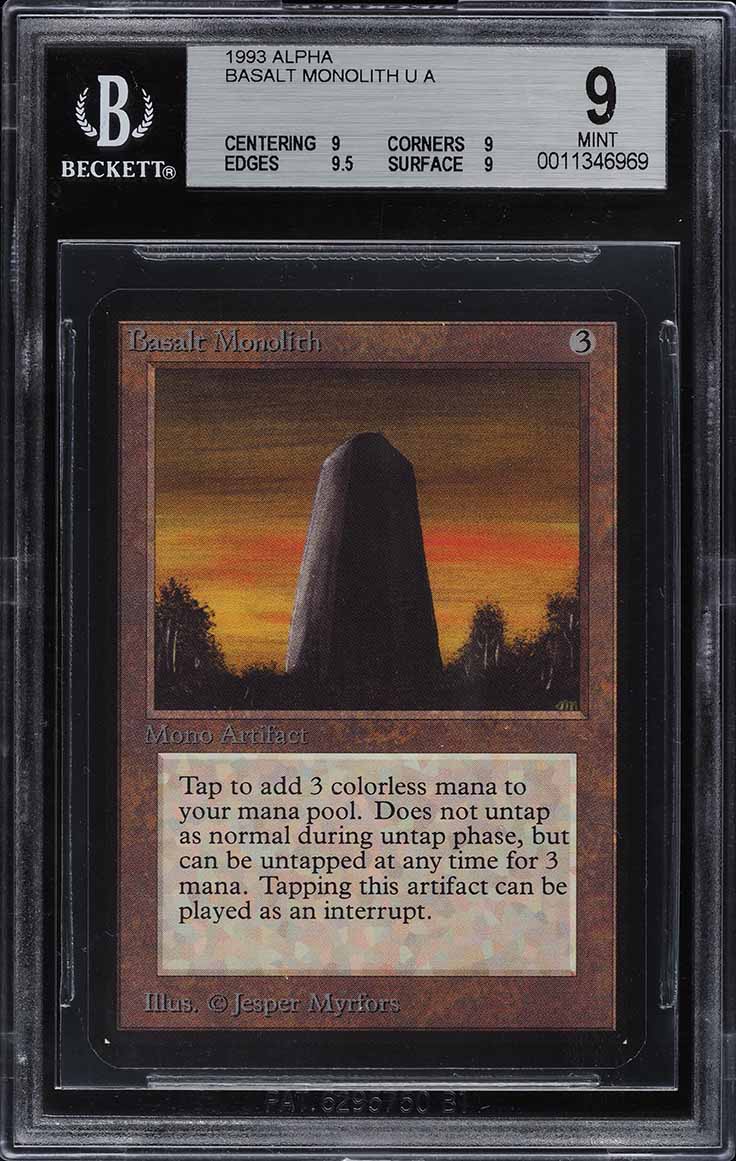 1993 Magic The Gathering MTG Beta Basalt Monolith PSA 9 MINT