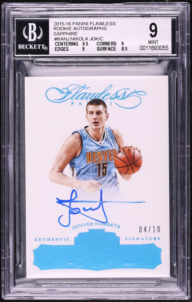 2015 Panini Flawless Sapphire Nikola Jokic ROOKIE AUTO /10 #RA-NJ BGS 9 MINT