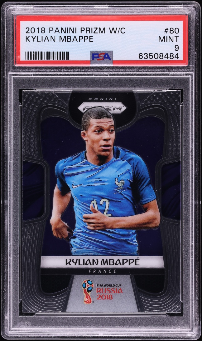 2018 Panini Prizm World Cup Kylian Mbappe #80 PSA 9 MINT