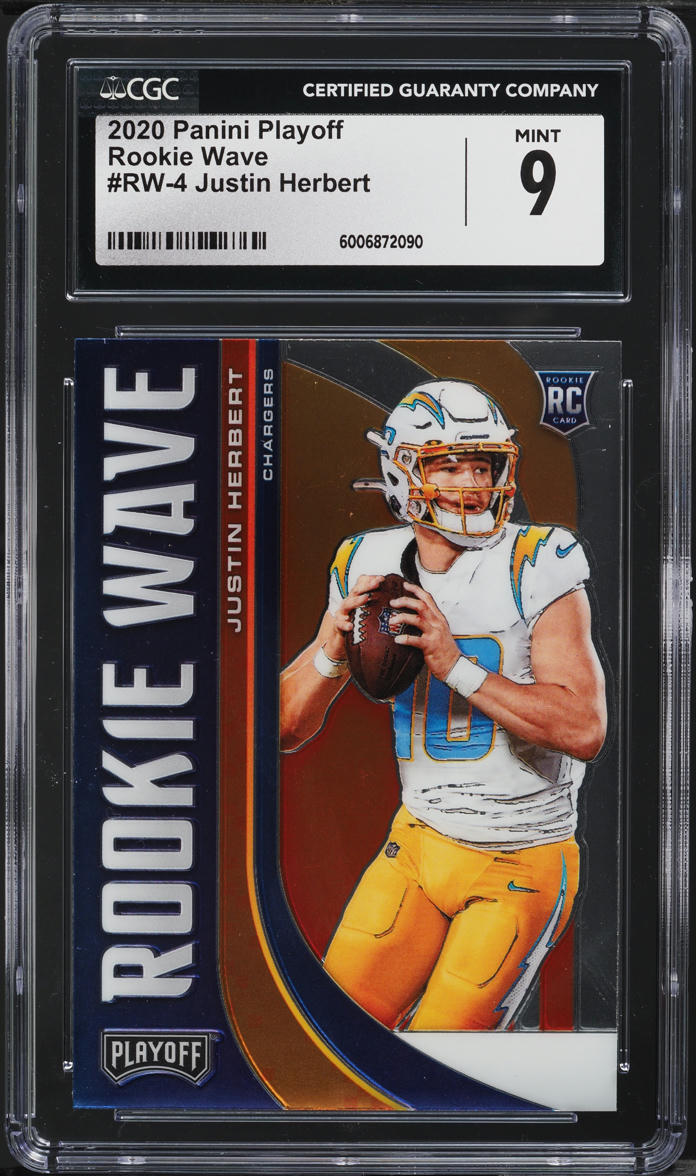 2020 Panini Playoff Wave Justin Herbert ROOKIE #RW-4 CGC 9 MINT