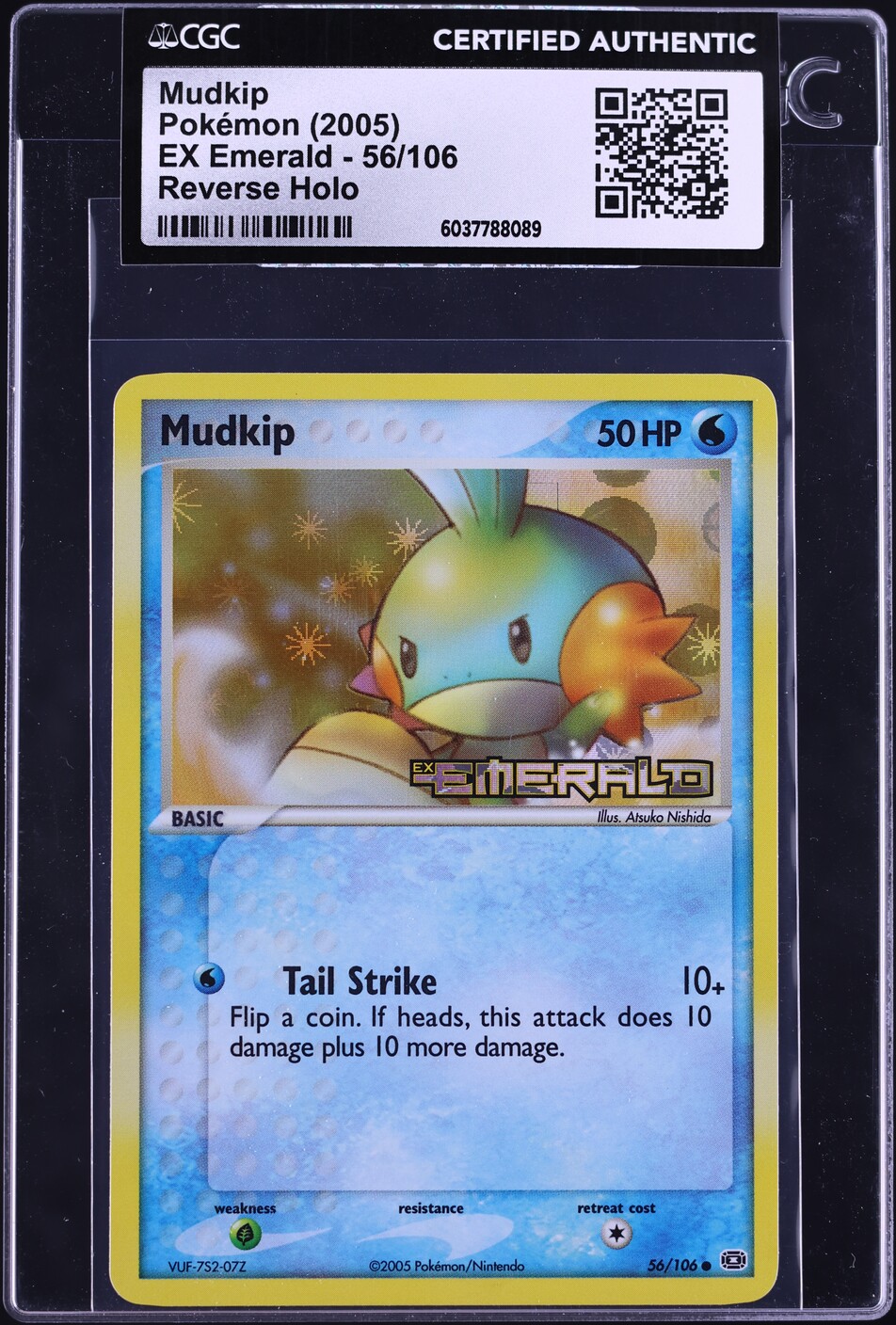 2005 Pokemon EX Emerald Reverse Holo Mudkip #56 CGC AUTH