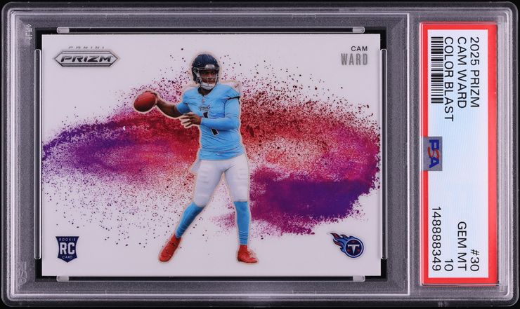 2025 Panini Prizm Color Blast Cam Ward #30 PSA 10 GEM MINT on
