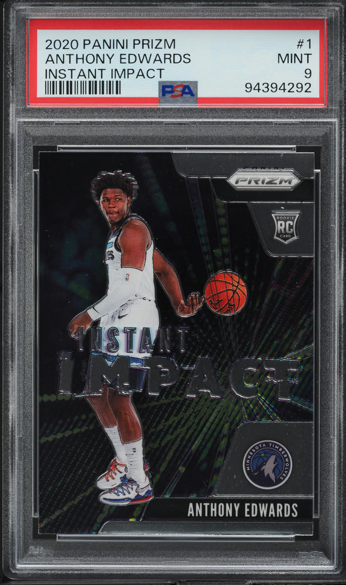 2020 Panini Prizm Instant Impact Anthony Edwards ROOKIE #1 PSA 9 MINT