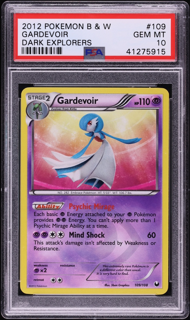 2012 Pokemon Black & White Dark Explorers Gardevoir #109 PSA 10 GEM MINT