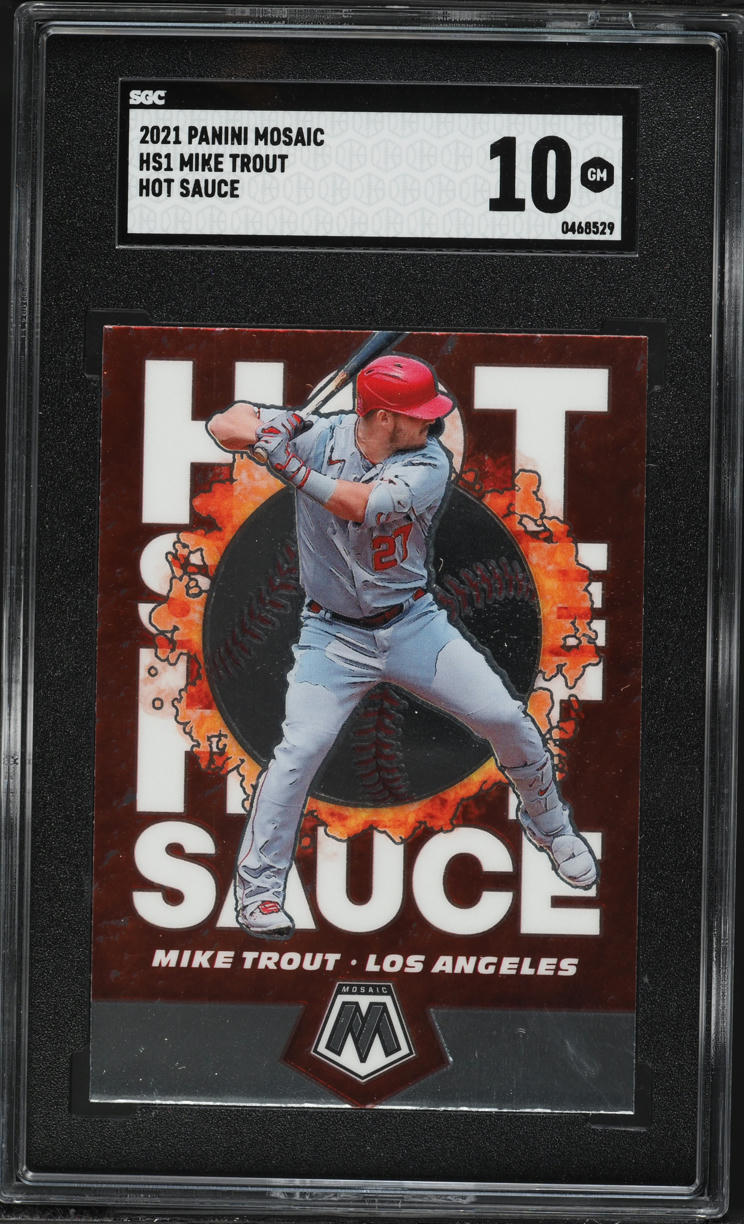 2021 Panini Mosaic Hot Sauce Mike Trout #HS1 SGC 10 GEM MINT