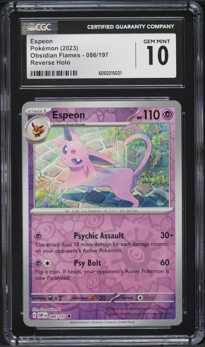 2023 Pokemon SV Obsidian Flames Reverse Holo Espeon #86 CGC 10 GEM MINT