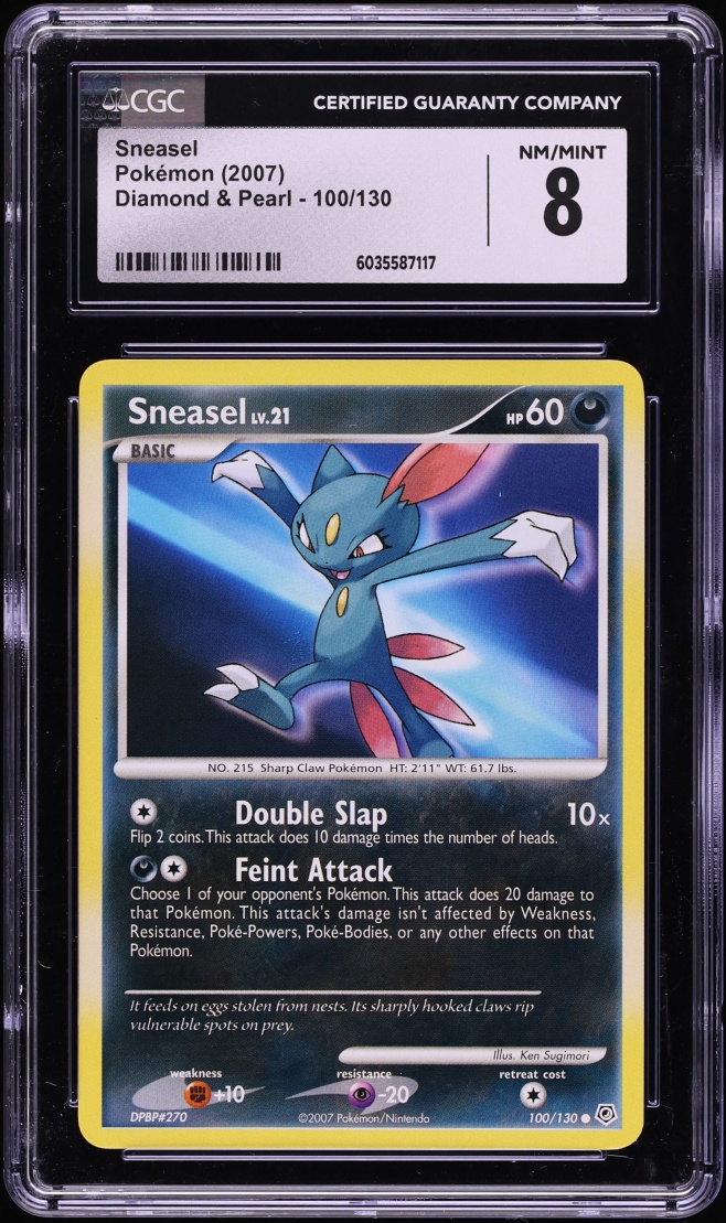 2007 Pokemon Diamond & Pearl Sneasel #100 CGC 8 NM-MT