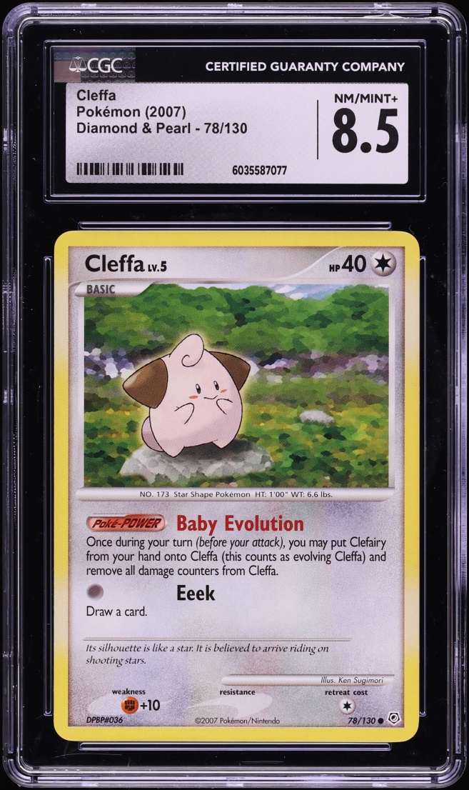 2007 Pokemon Diamond & Pearl Cleffa #78 CGC 8.5 NM-MT+