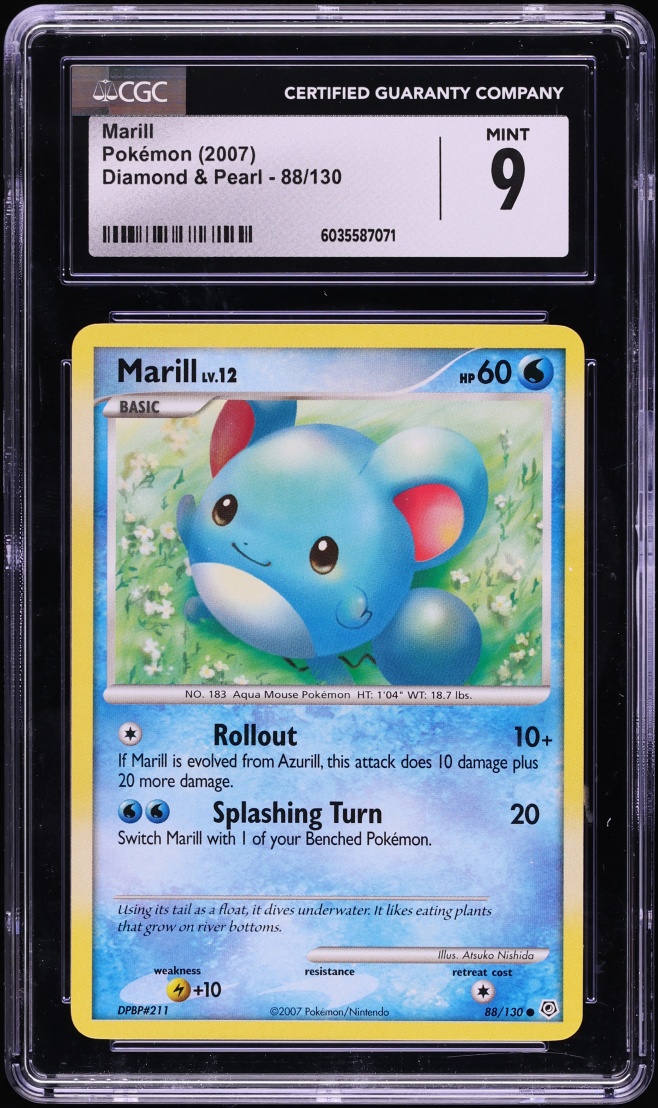 2007 Pokemon Diamond & Pearl Marill #88 CGC 9 MINT