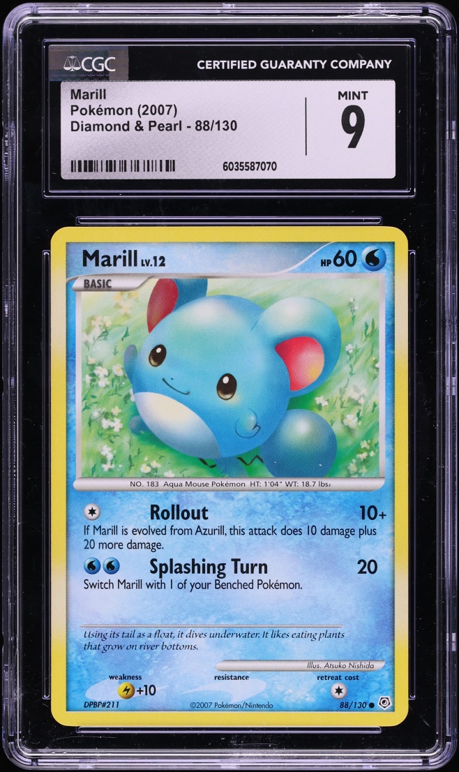 2007 Pokemon Diamond & Pearl Marill #88 CGC 9 MINT