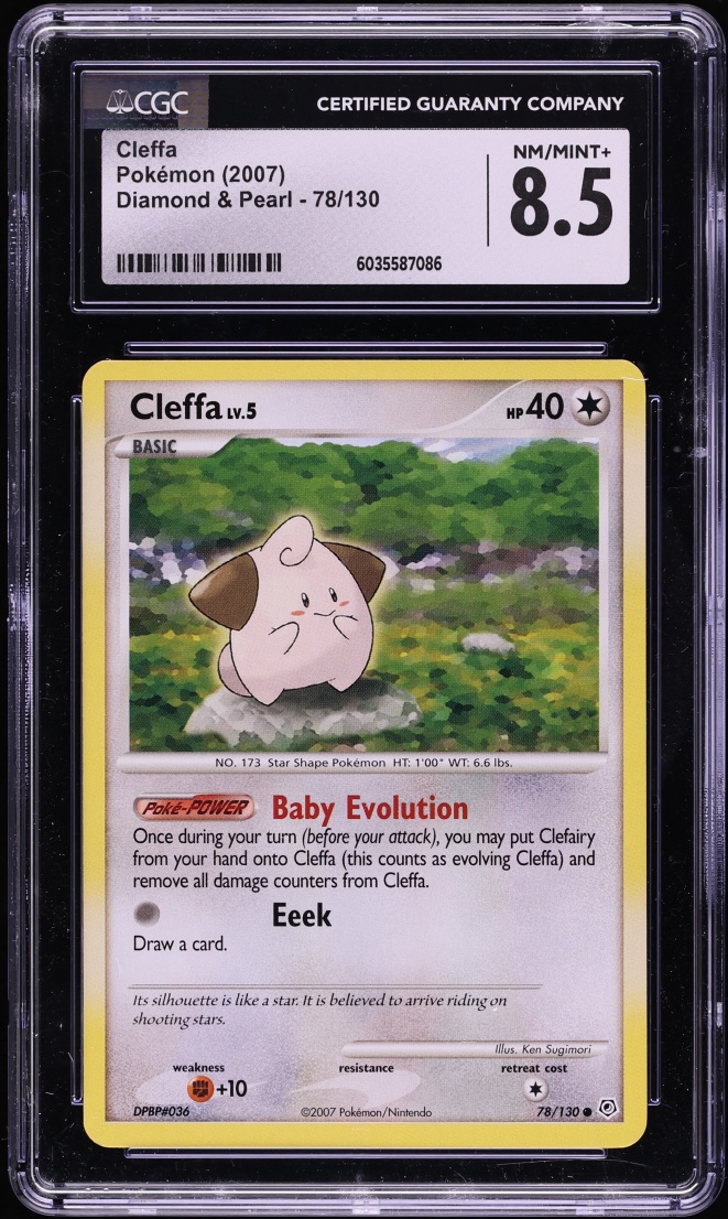 2007 Pokemon Diamond & Pearl Cleffa #78 CGC 8.5 NM-MT+