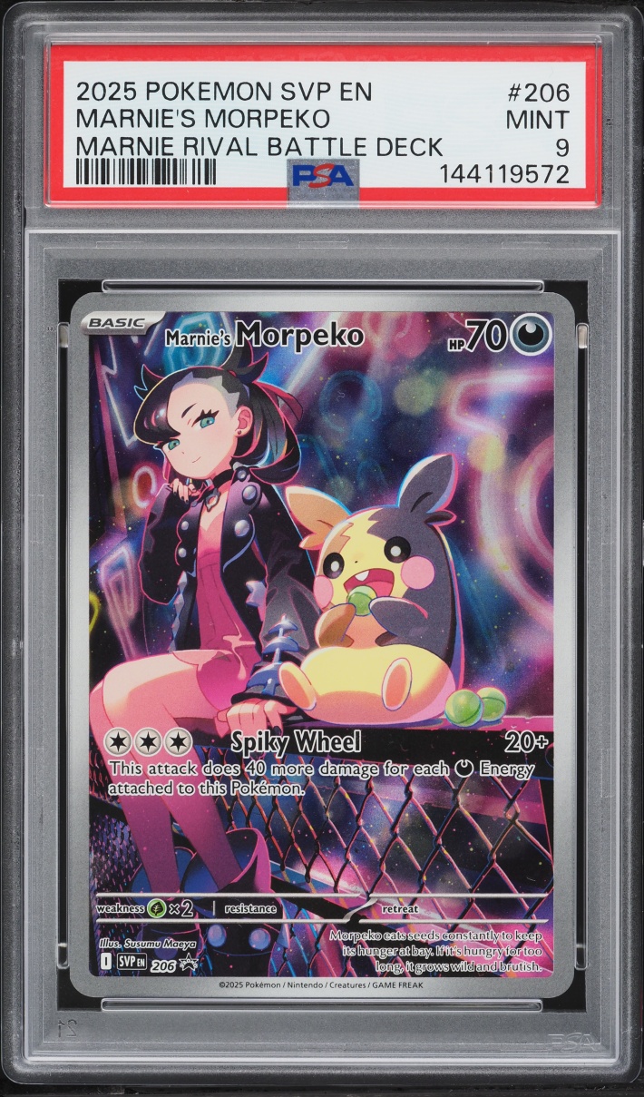 2025 Pokemon Scarlet & Violet Promo Rival Battle Deck Full Art Marnie's Morpeko #206 PSA 9 MINT