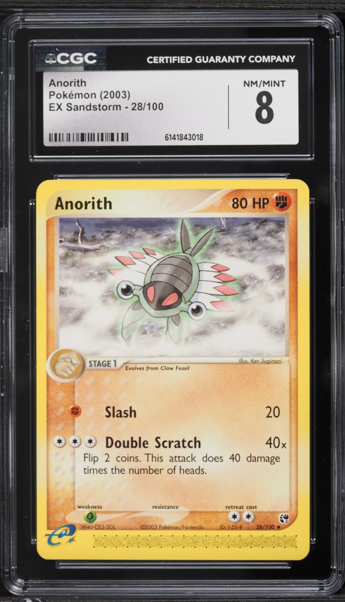 2003 Pokemon EX Sandstorm Anorith #28 CGC 8 NM-MT