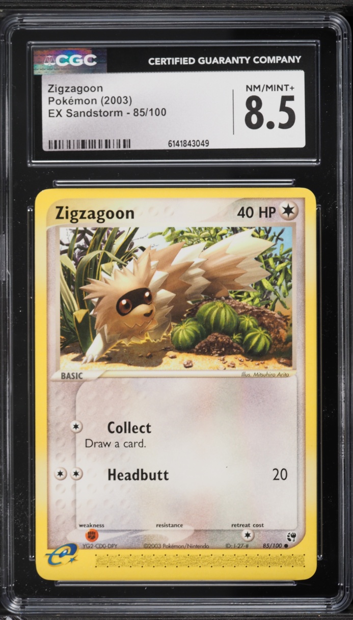 2003 Pokemon EX Sandstorm Zigzagoon #85 CGC 8.5 NM-MT+