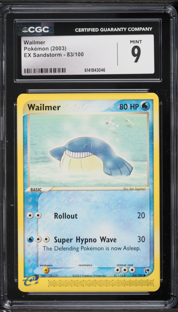 2003 Pokemon EX Sandstorm Wailmer #83 CGC 9 MINT
