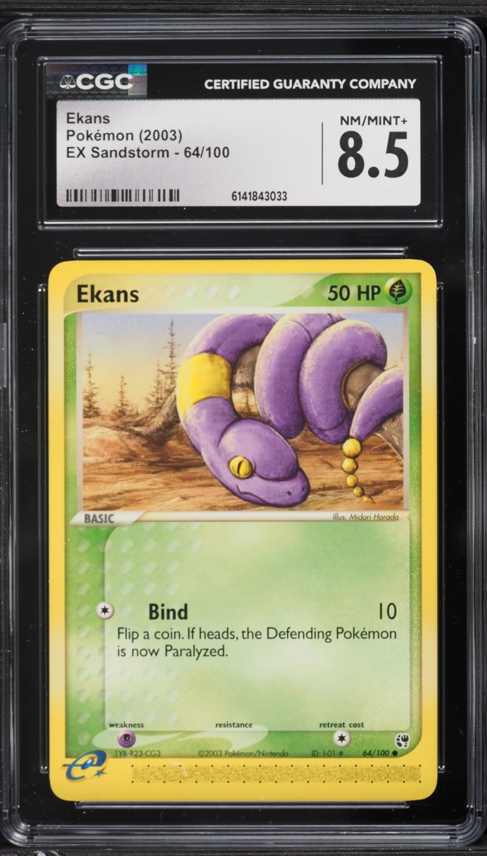 2003 Pokemon EX Sandstorm Ekans #64 CGC 8.5 NM-MT+
