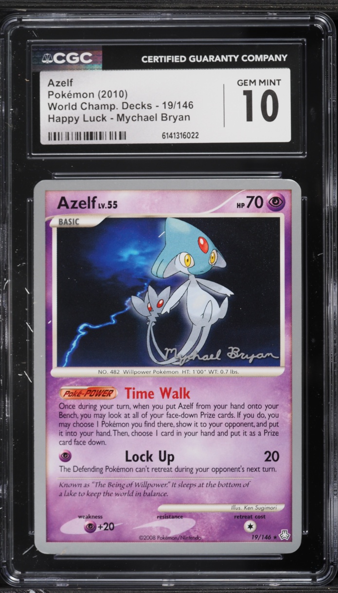 2010 Pokemon World Championships Decks Happy Luck Azelf #19 CGC 10 GEM MINT