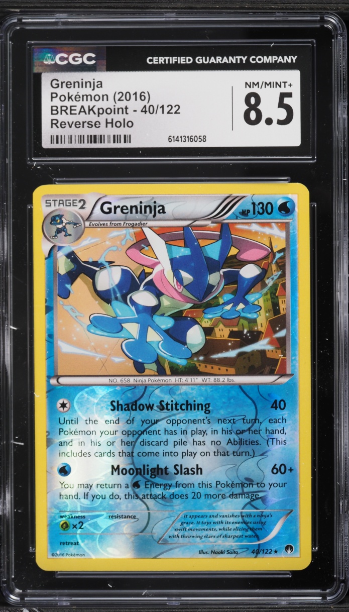 2016 Pokemon XY BREAKpoint Reverse Holo Greninja #40 CGC 8.5 NM-MT+