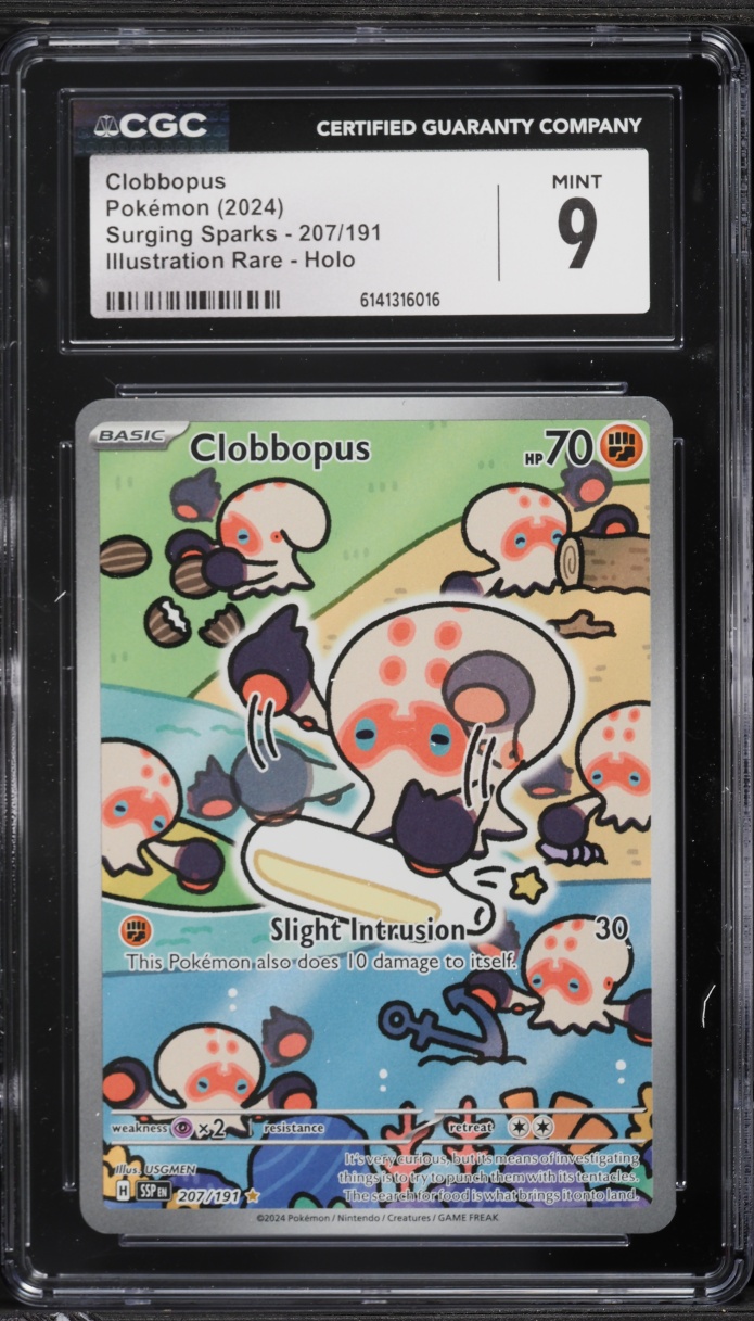 2024 Pokemon Scarlet & Violet Surging Sparks IR Clobbopus #207 CGC 9 MINT