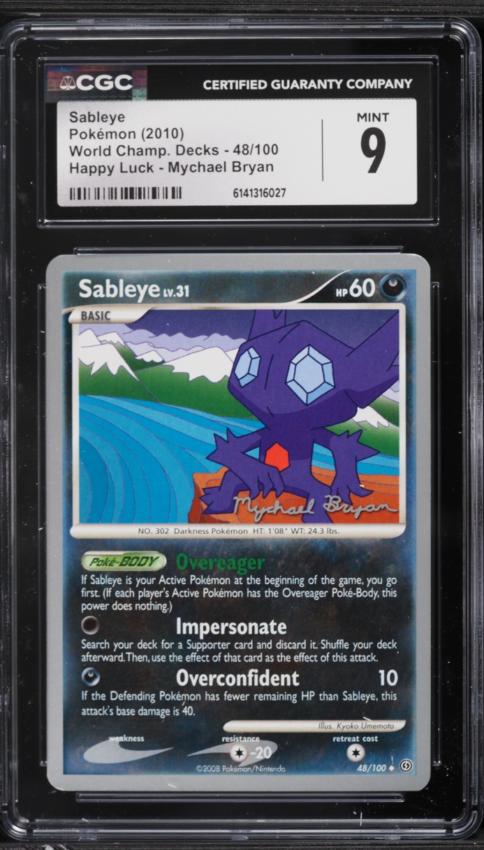 2010 Pokemon Diamond & Pearl World Championships Decks Happy Luck Sableye #48 CGC 9 MINT