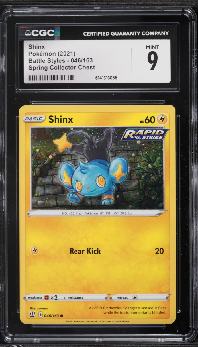 2021 Pokemon Sword & Shield Battle Styles Spring Collector Chest Shinx #46 CGC 9 MINT
