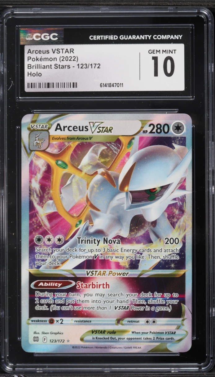 2022 Pokemon Sword & Shield Brilliant Stars Holo Arceus VSTAR #123 CGC 10 GEM MINT