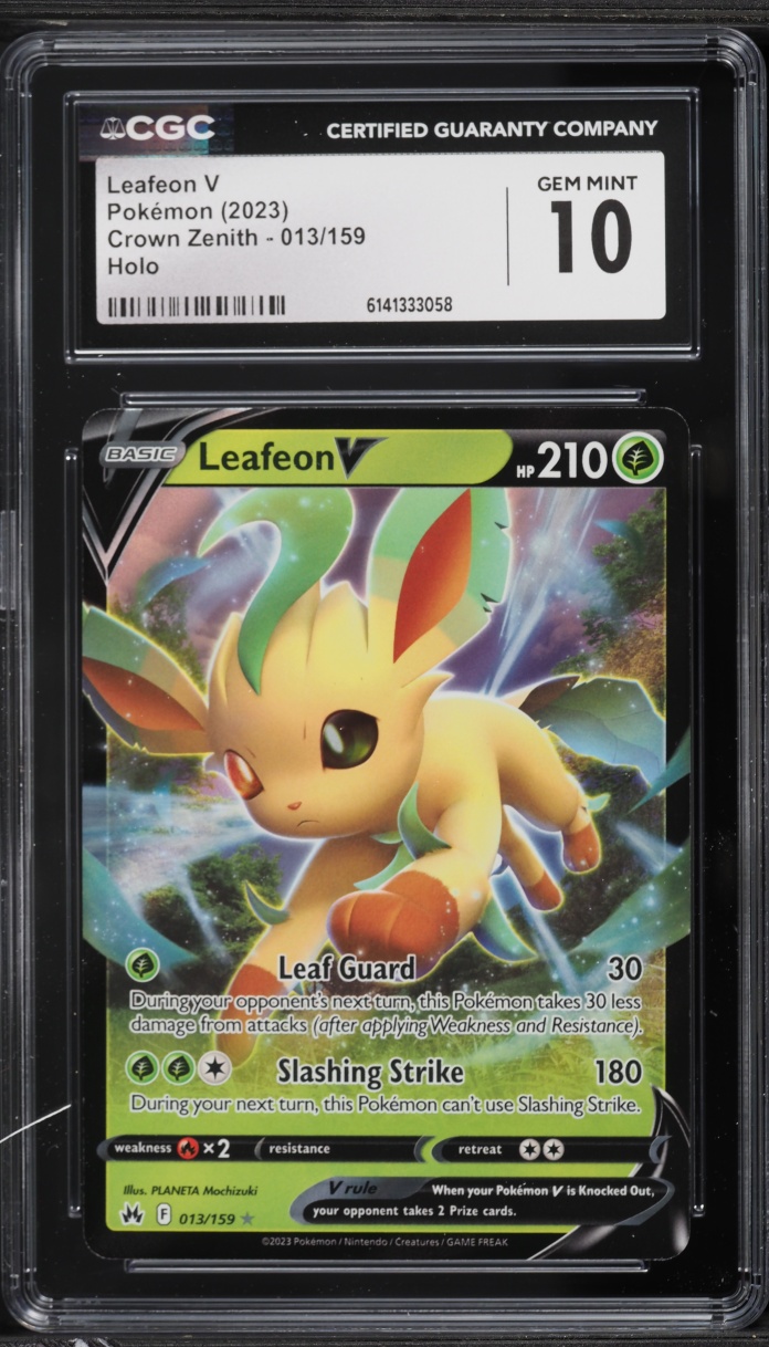 2023 Pokemon Sword & Shield Crown Zenith Leafeon V #13 CGC 10 GEM MINT