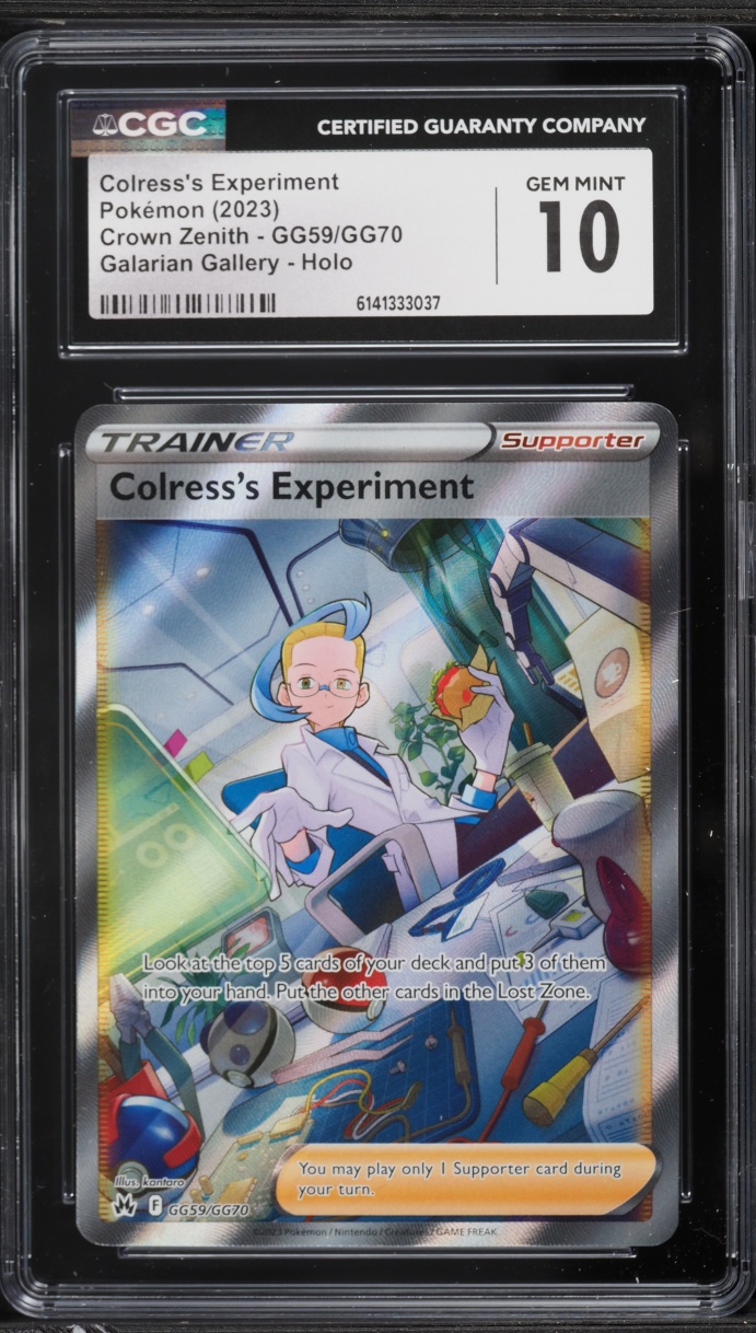 2023 Pokemon Sword & Shield Crown Zenith Full Art Colress's Experiment #GG59 CGC 10 GEM MINT