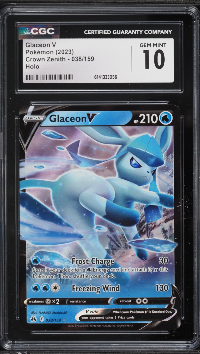 2023 Pokemon Sword & Shield Crown Zenith Glaceon V #38 CGC 10 GEM MINT