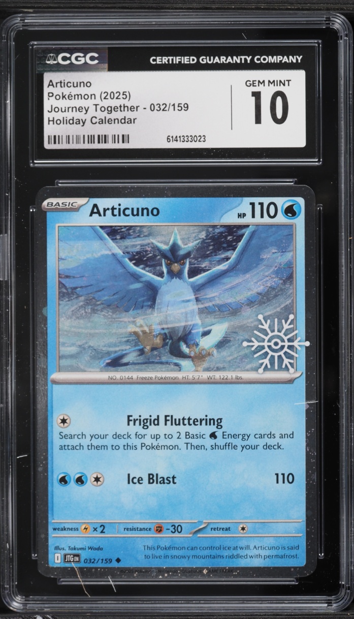 2025 Pokemon Scarlet & Violet Journey Together Holiday Calendar Articuno #32 CGC 10 GEM MINT