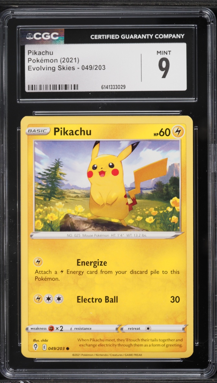 2021 Pokemon Sword & Shield Evolving Skies Pikachu #49 CGC 9 MINT