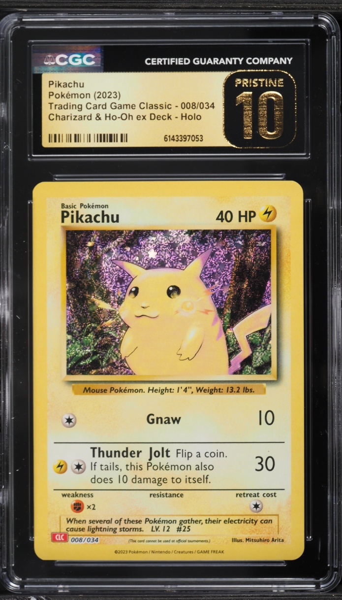 2023 Pokemon Scarlet & Violet TCG Classic Collection Holo Pikachu #8 CGC 10 PRISTINE