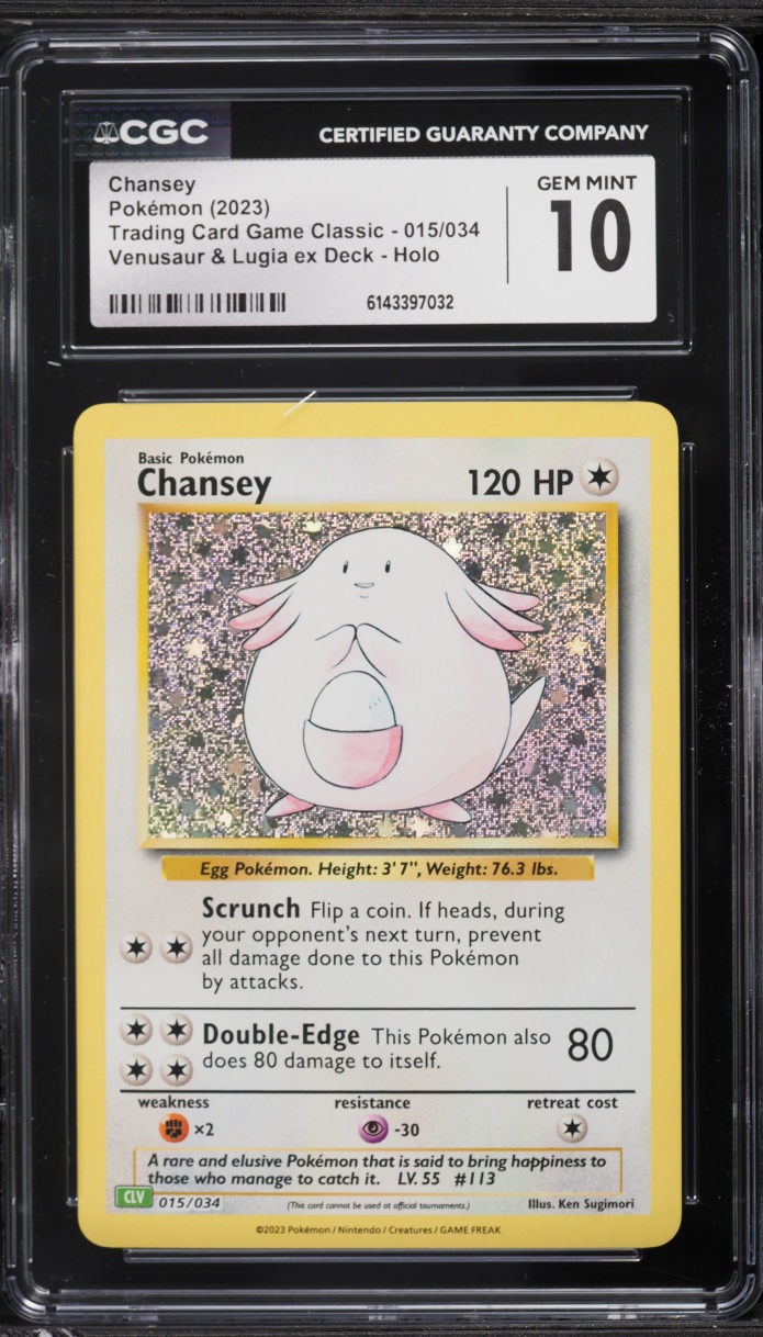 2023 Pokemon TCG Classic Collection Holo Chansey #15 CGC 10 GEM MINT