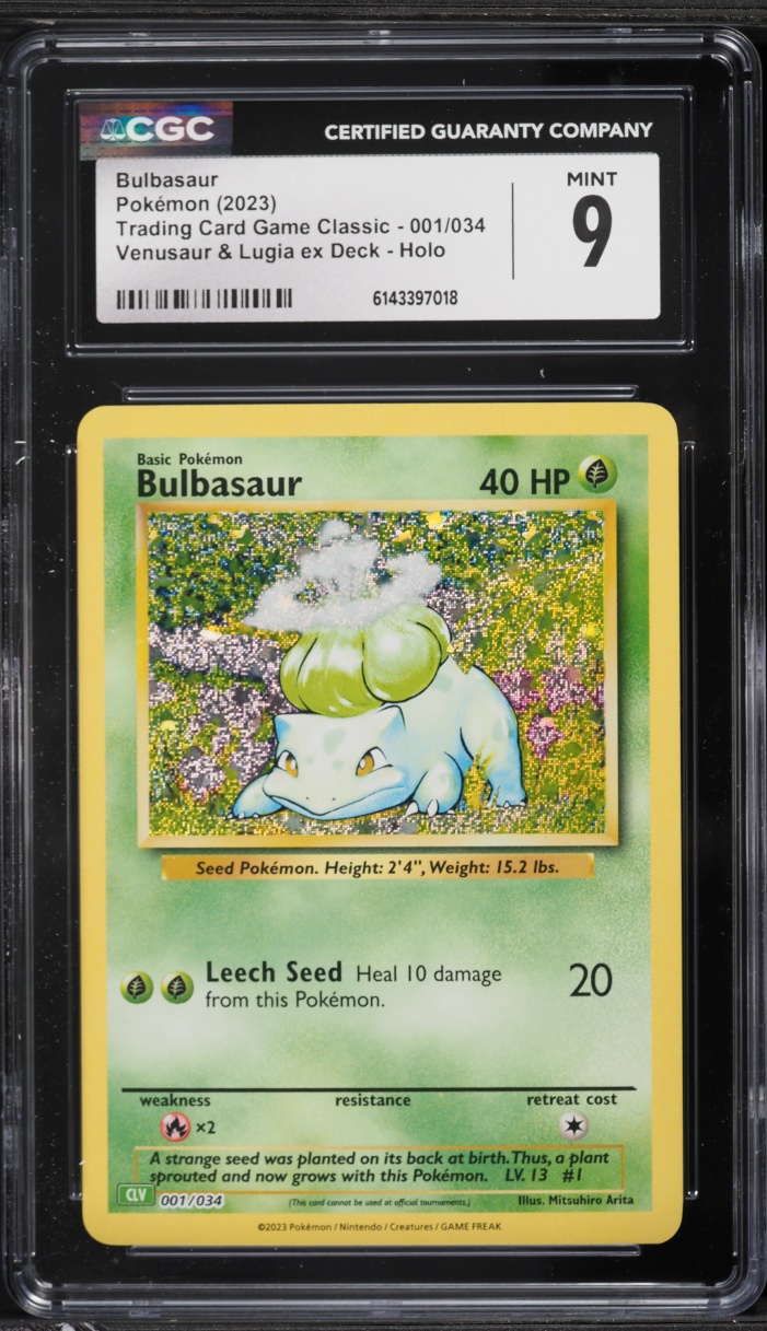 2023 Pokemon TCG Classic Collection Holo Bulbasaur #1 CGC 9 MINT