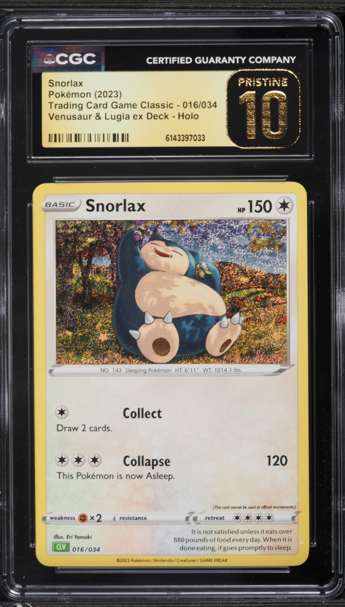 2023 Pokemon Scarlet & Violet TCG Classic Collection Holo Snorlax #16 CGC 10 PRISTINE