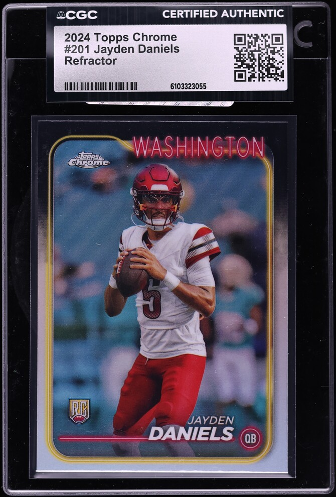 2024 Topps Chrome Refractor Jayden Daniels ROOKIE #201 CGC AUTH