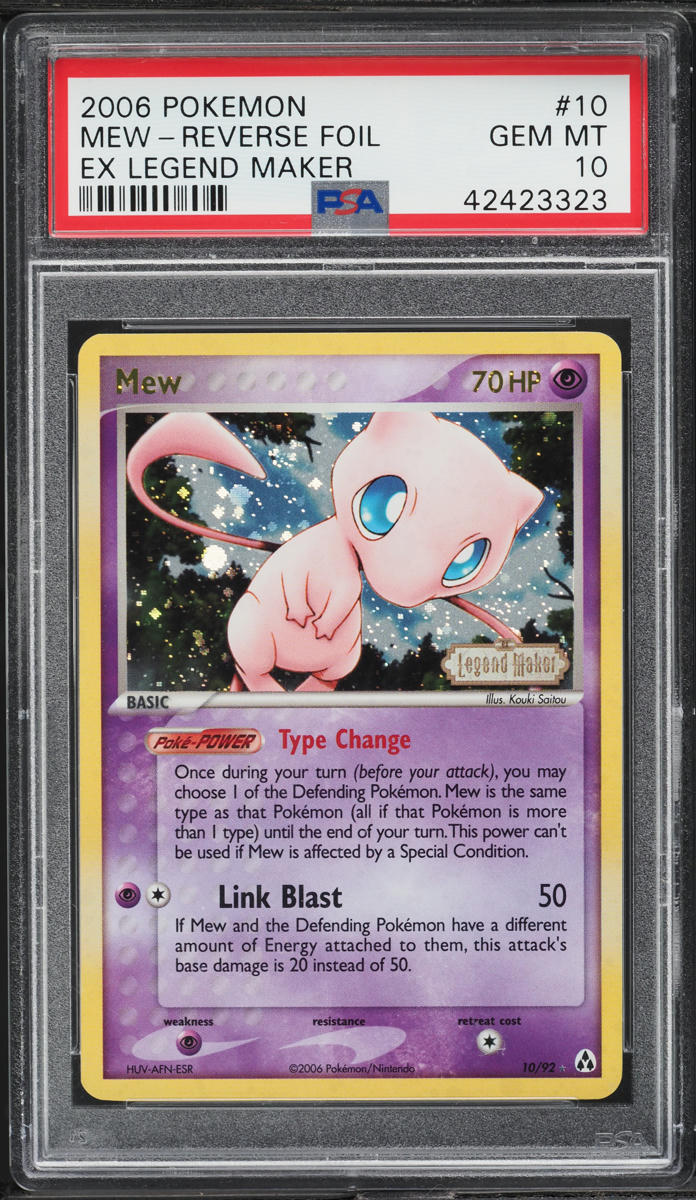 2006 Pokemon EX Legend Maker Reverse Holo Mew #10 PSA 10 GEM MINT