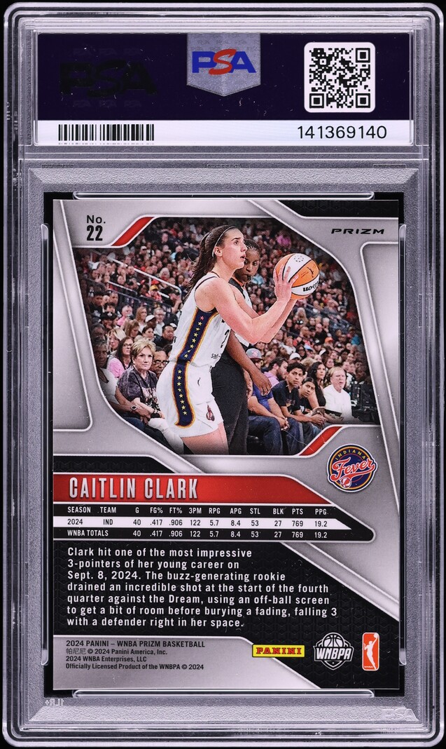 2024 Panini Prizm WNBA Green Caitlin Clark ROOKIE #22 PSA 10 GEM MINT