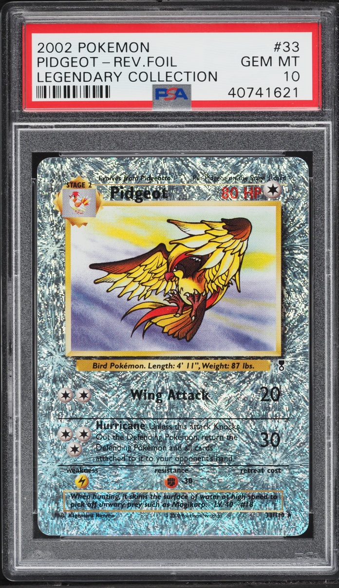 2002 Pokemon Legendary Collection Reverse Holo Pidgeot #33 PSA 10 GEM MINT