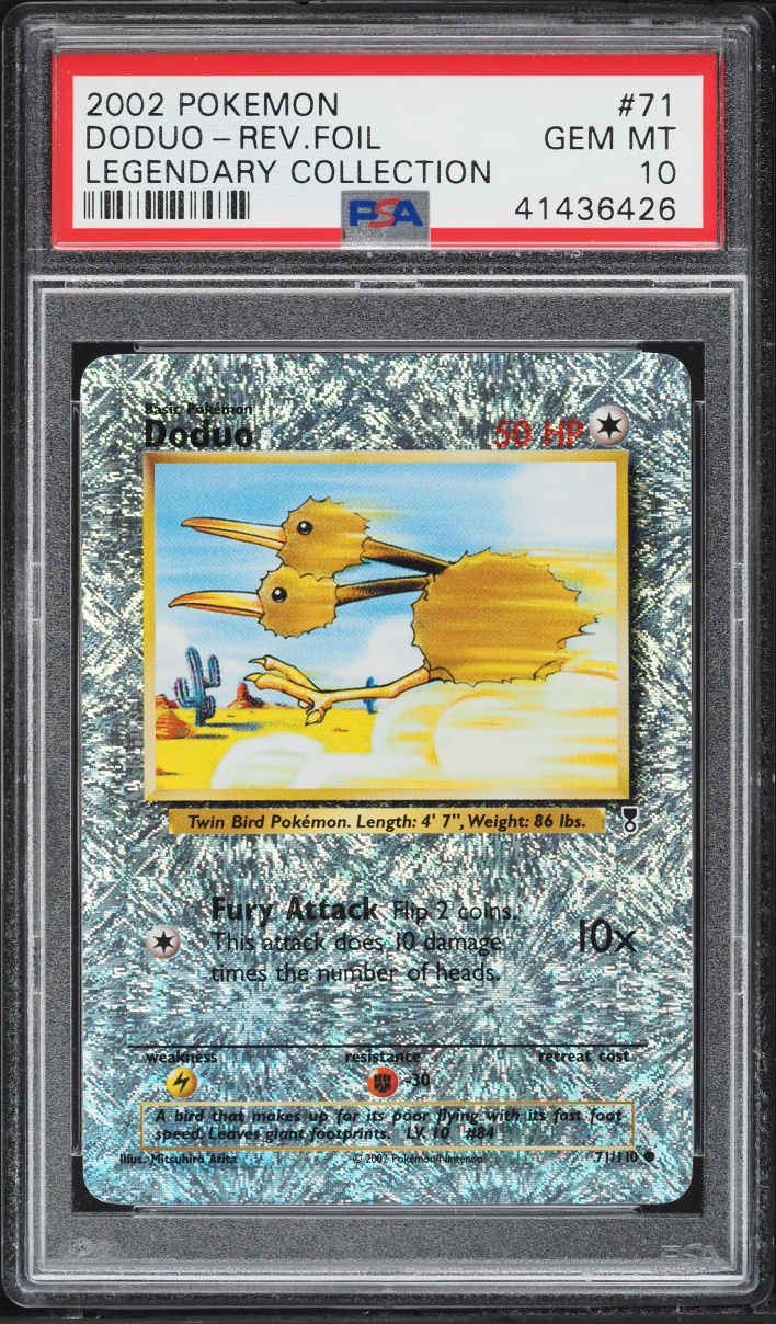 2002 Pokemon Legendary Collection Reverse Holo Doduo #71 PSA 10 GEM MINT