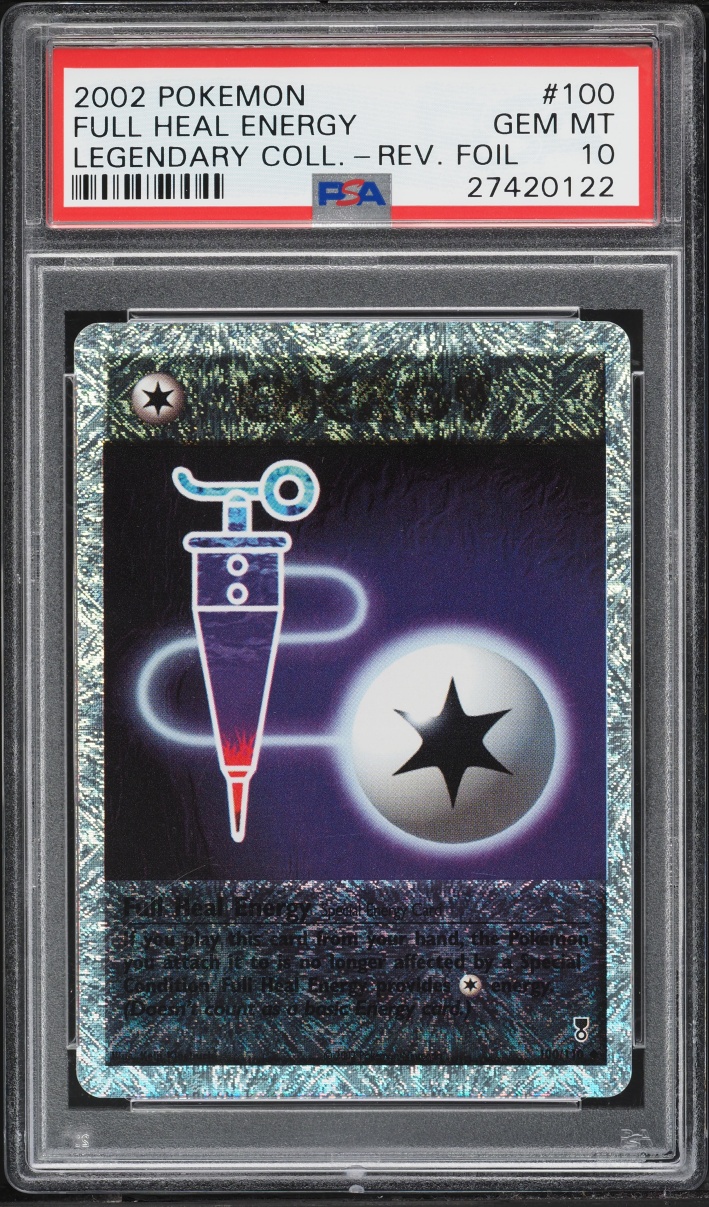 2002 Pokemon Legendary Collection Reverse Holo Full Heal Energy #100 PSA 10 GEM MINT