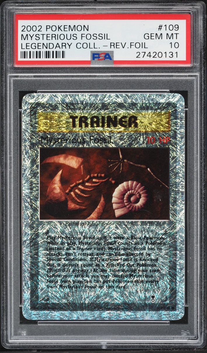2002 Pokemon Legendary Collection Reverse Holo Mysterious Fossil #109 PSA 10 GEM MINT