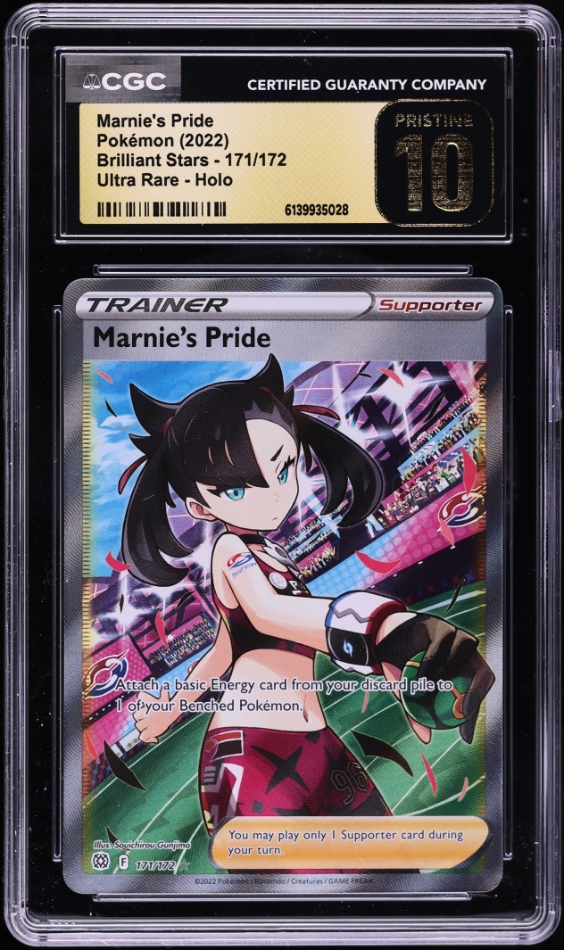 2022 Pokemon Sword & Shield Brilliant Stars Full Art Marnie's Pride #171 CGC 10 PRISTINE