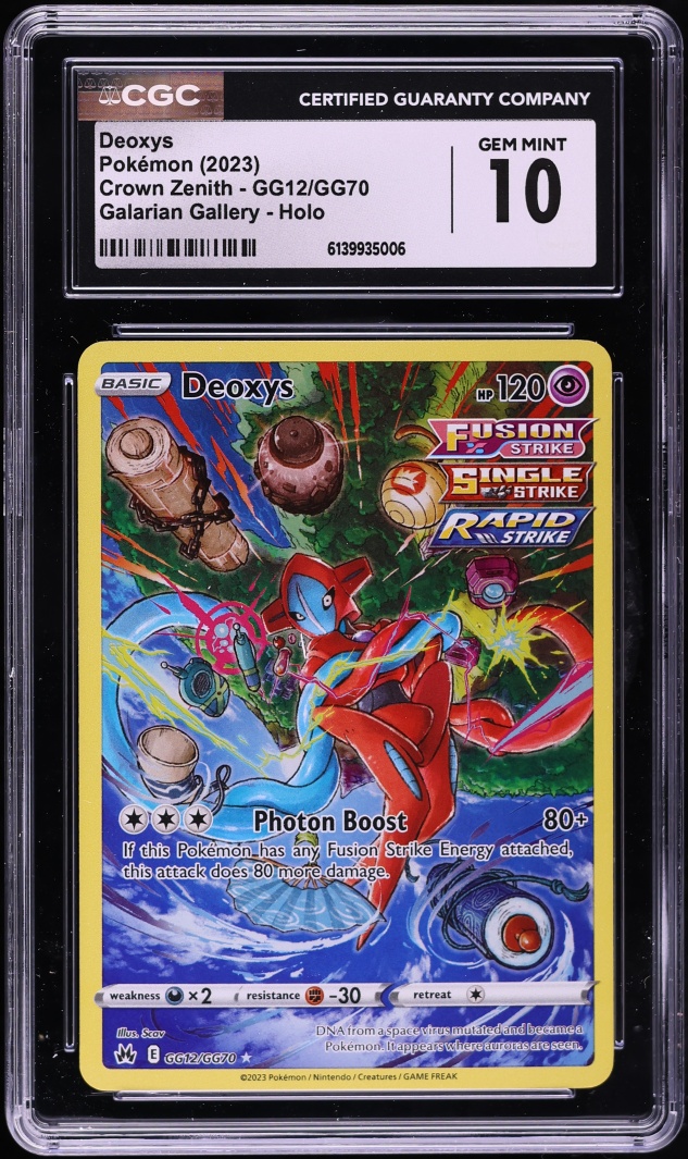 2023 Pokemon Sword & Shield Crown Zenith Galarian Gallery Alt Art Deoxys #GG12 CGC 10 GEM MINT
