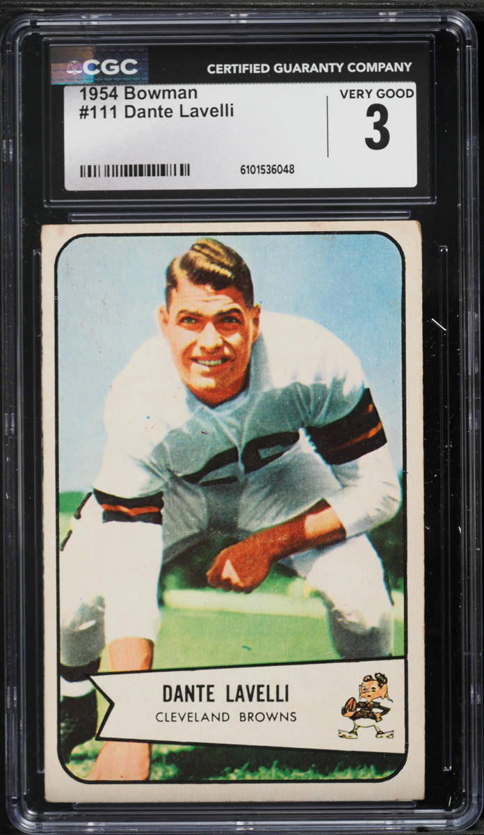 1954 Bowman Football Dante Lavelli #111 CGC 3 VG