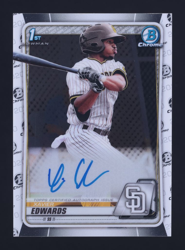 2020 Bowman Chrome Xavier Edwards PROSPECT AUTO #CPA-XE MBA AUTH