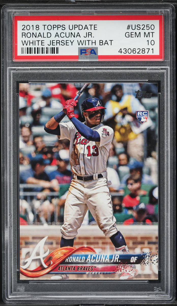 2018 Topps Update White With Bat Ronald Acuna Jr ROOKIE #US250 PSA 10 GEM MINT