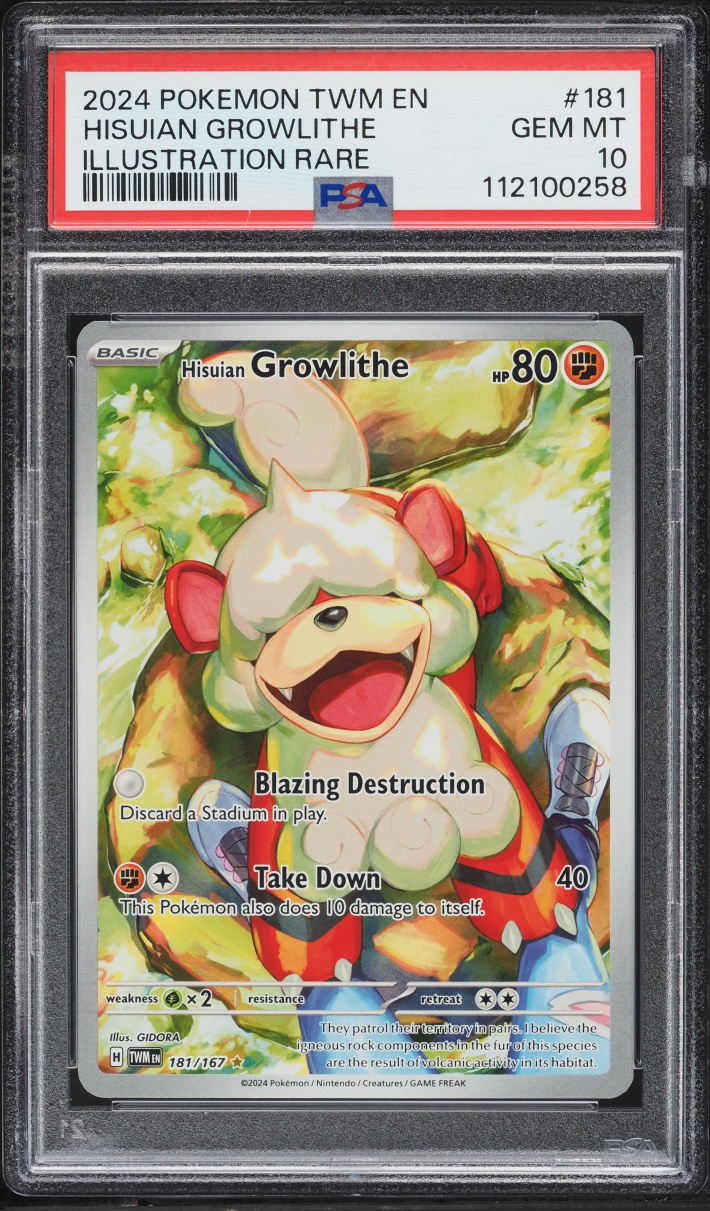 2024 Pokemon Scarlet & Violet Twilight Masquerade IR Hisuian Growlithe #181 PSA 10 GEM MINT