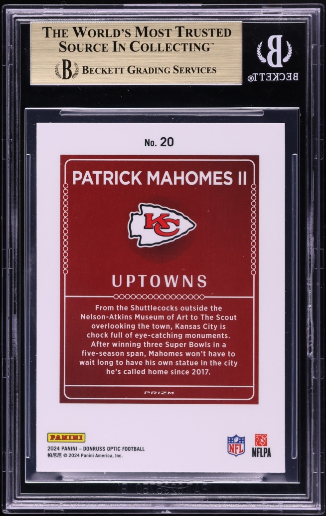 2024 Donruss Optic Uptowns Patrick Mahomes II #20 BGS 9.5 GEM MINT